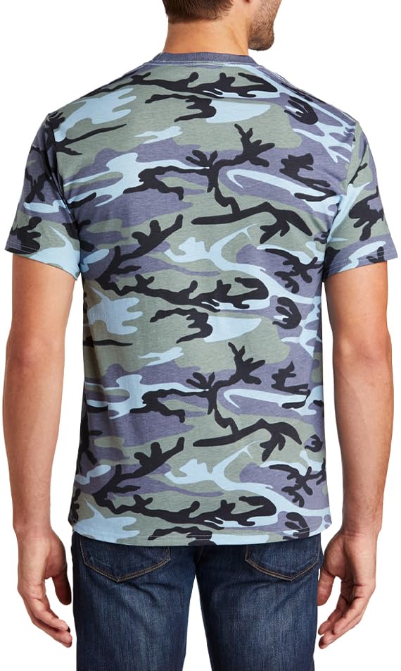JustBlanks Men's Camouflage Tee Shirts - 100% Cotton Short-Sleeve T- Shirt - Military Camo Crewneck Shirt for Men