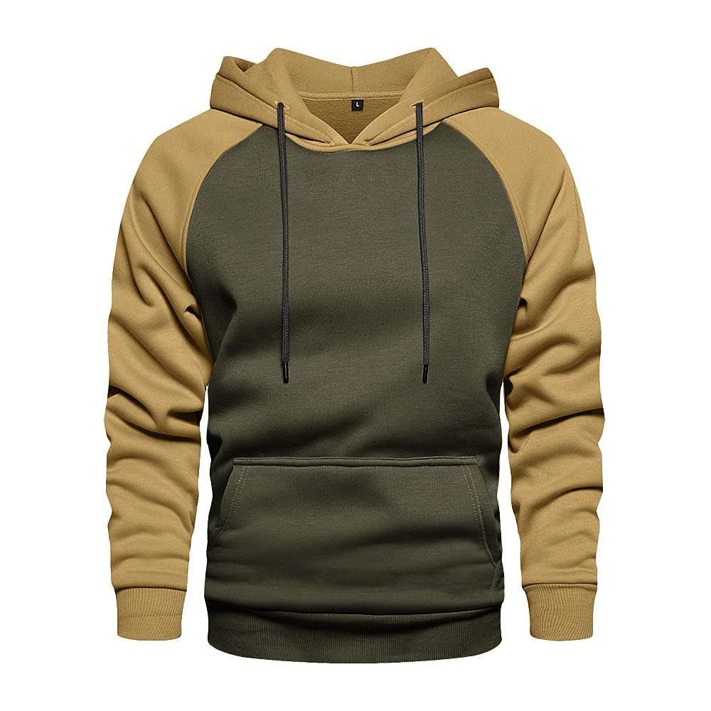 LBL Leading the Better Life Men's Solid Pullover Hoodies Sports Soft Blend Fleece Hooded Sweatshirts with Kangaroo Pocket