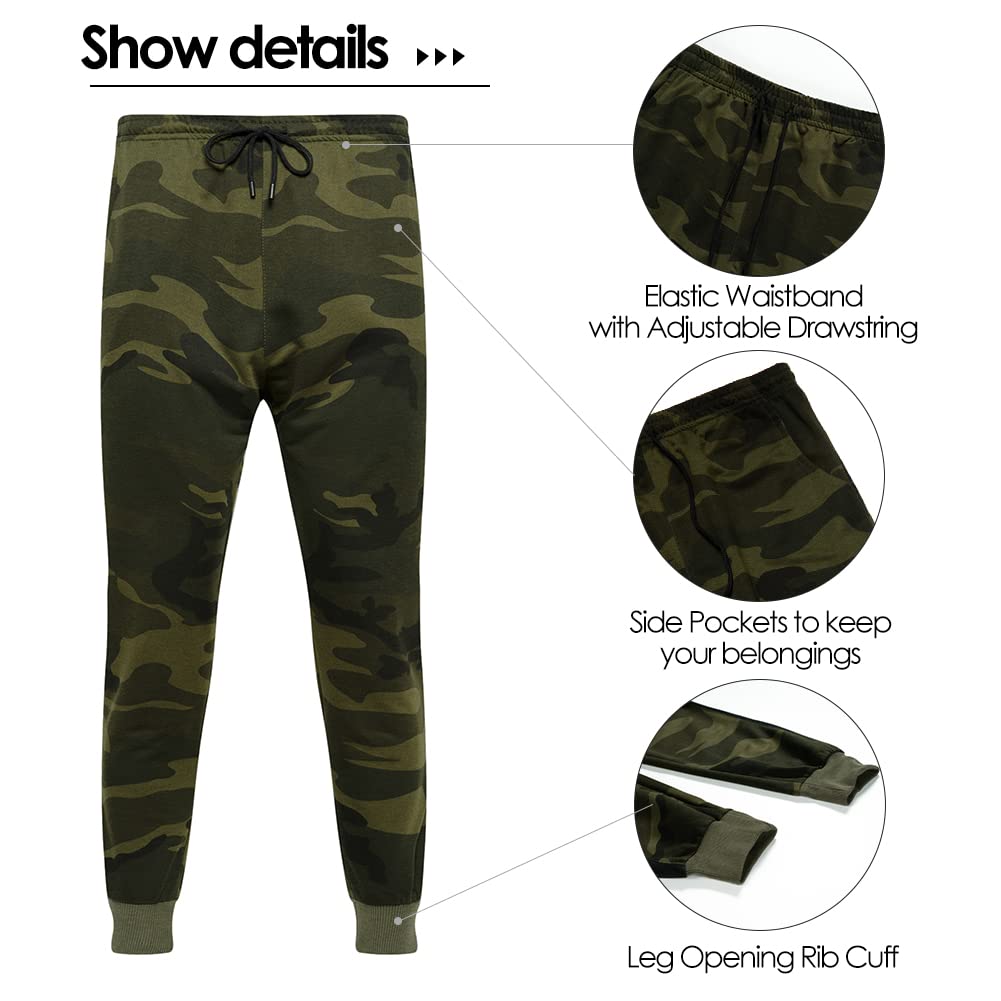 AOTORR Mens Sweatsuits 2 Piece Casual Tracksuits Camo Hoodie Jogging Sweatpants Suit