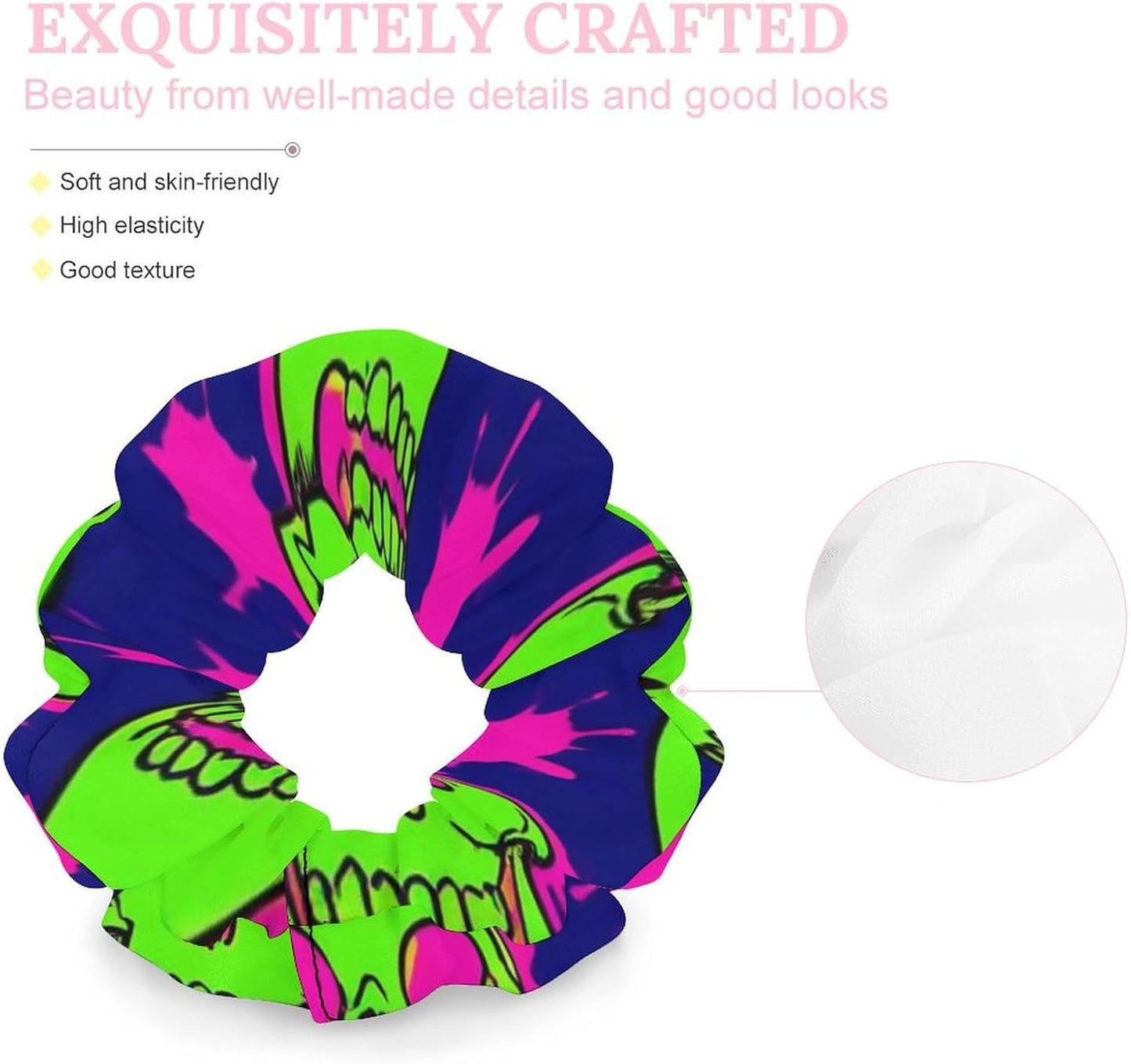 Supdreamc Fashion Hair Scrunchies Spiral Hair Ties for Women Braids, Cool Camo Military Camouflage Adjustable Ponytail Bands Dreadlock Accessories