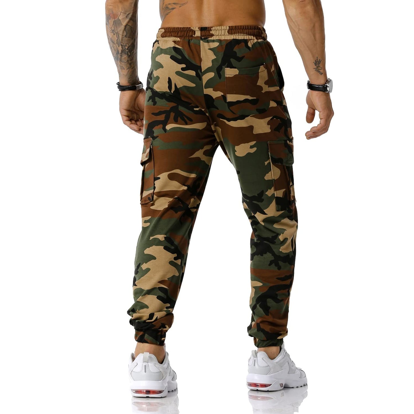 Colorful House Men Camo Cargo Jogger Sweatpants Casual Drawstring Camouflage Cargo Work Pants with Pockets