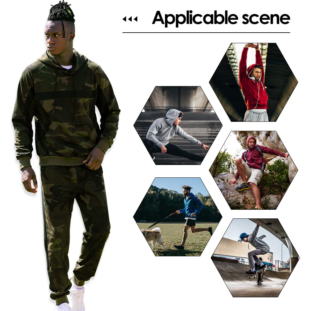 AOTORR Mens Sweatsuits 2 Piece Casual Tracksuits Camo Hoodie Jogging Sweatpants Suit