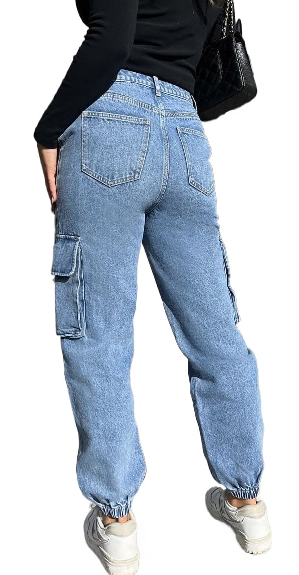 Women's Cargo Jogger Camo Pants with Pockets High Waist Slim Casual Tapered Camouflage Combat Hiking Pants