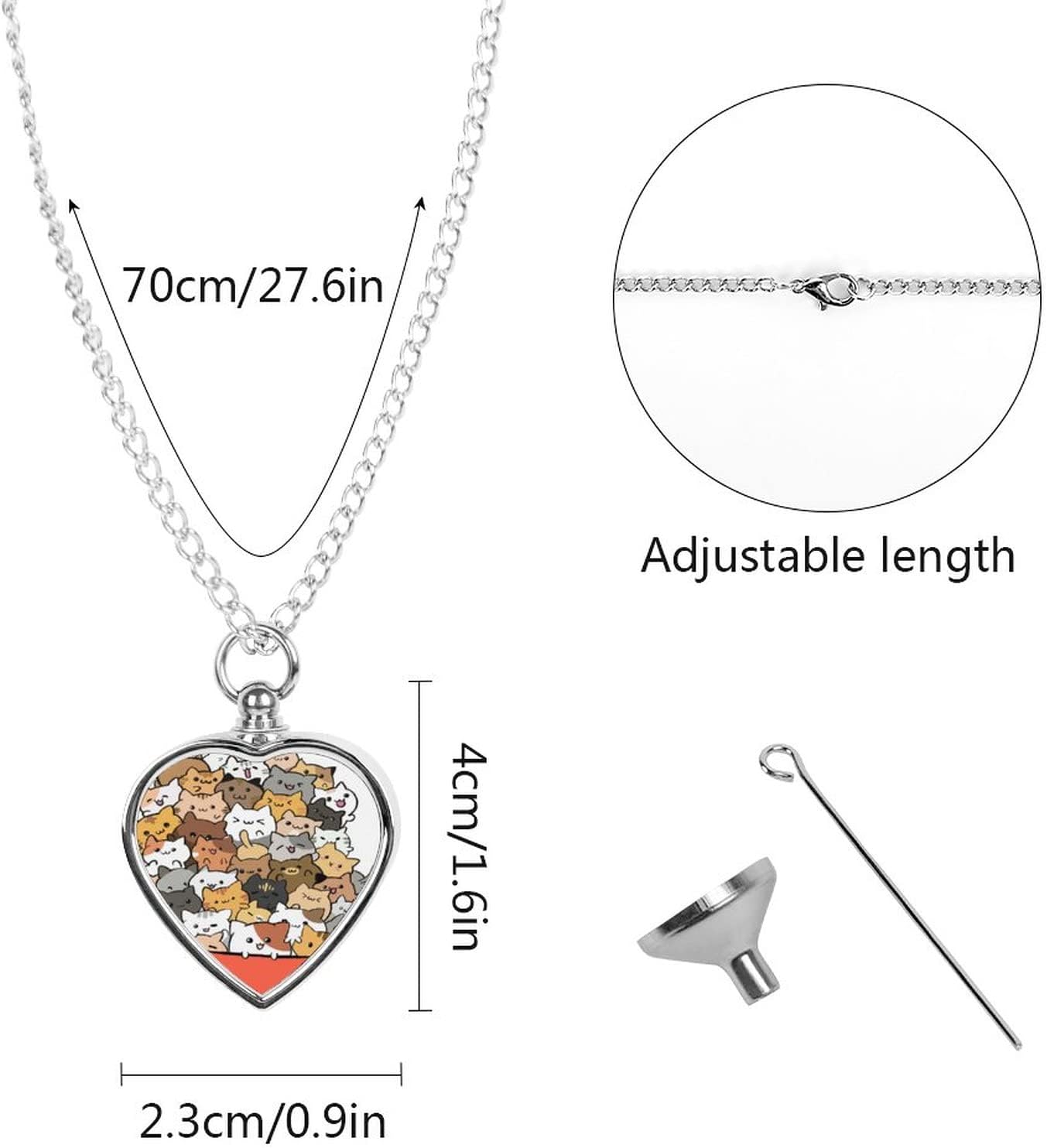 Oyihfvs Pet Urn Necklace Pendant Jewelry, Keepsake Memorial Necklace for Men Women Gift, Alloy Dog Necklace Keychain Tag