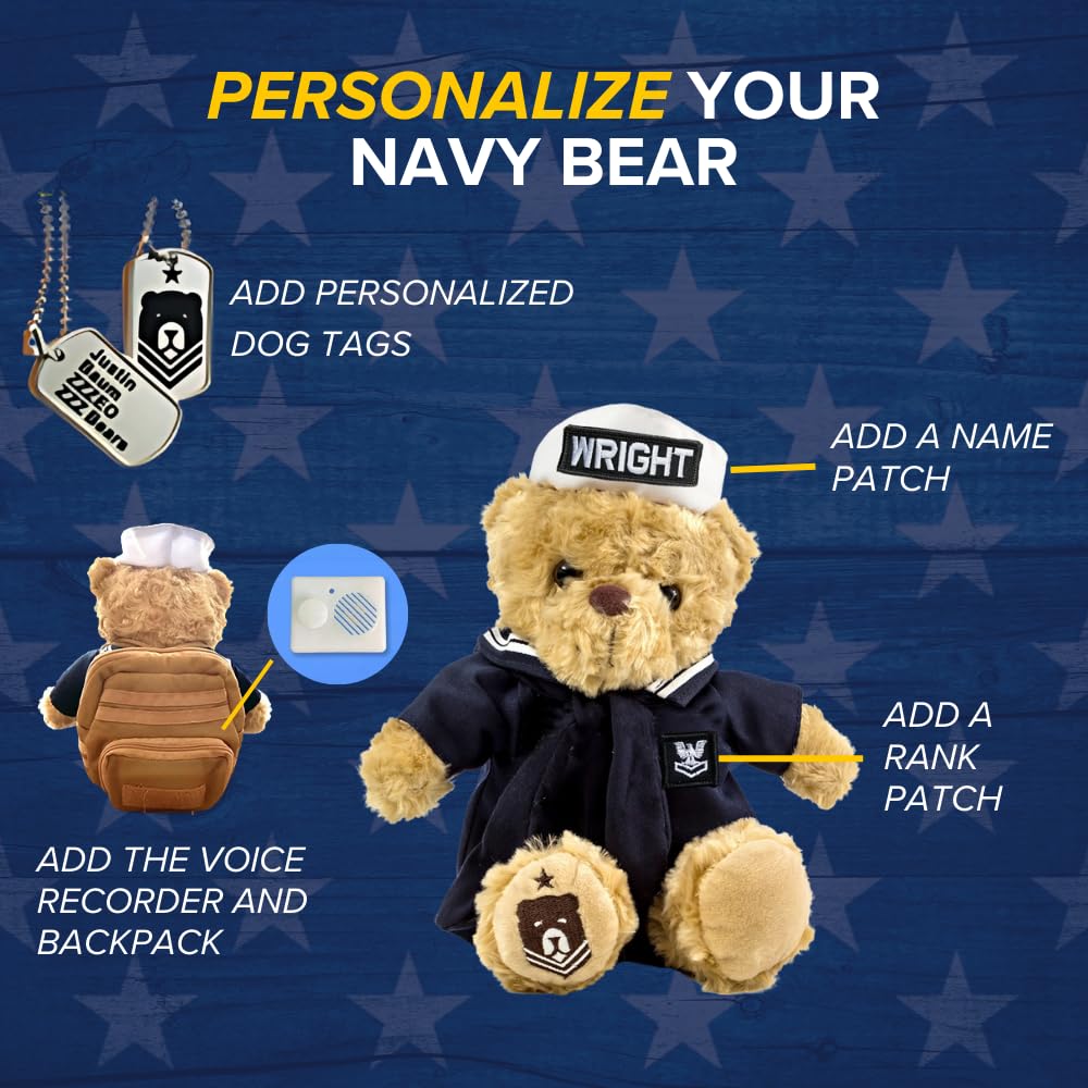 ZZZ Bears Personalized Army Teddy Bear, Gift for Boot Camp Graduates, Veterans & Comforting Loved Ones at Home During Deployment