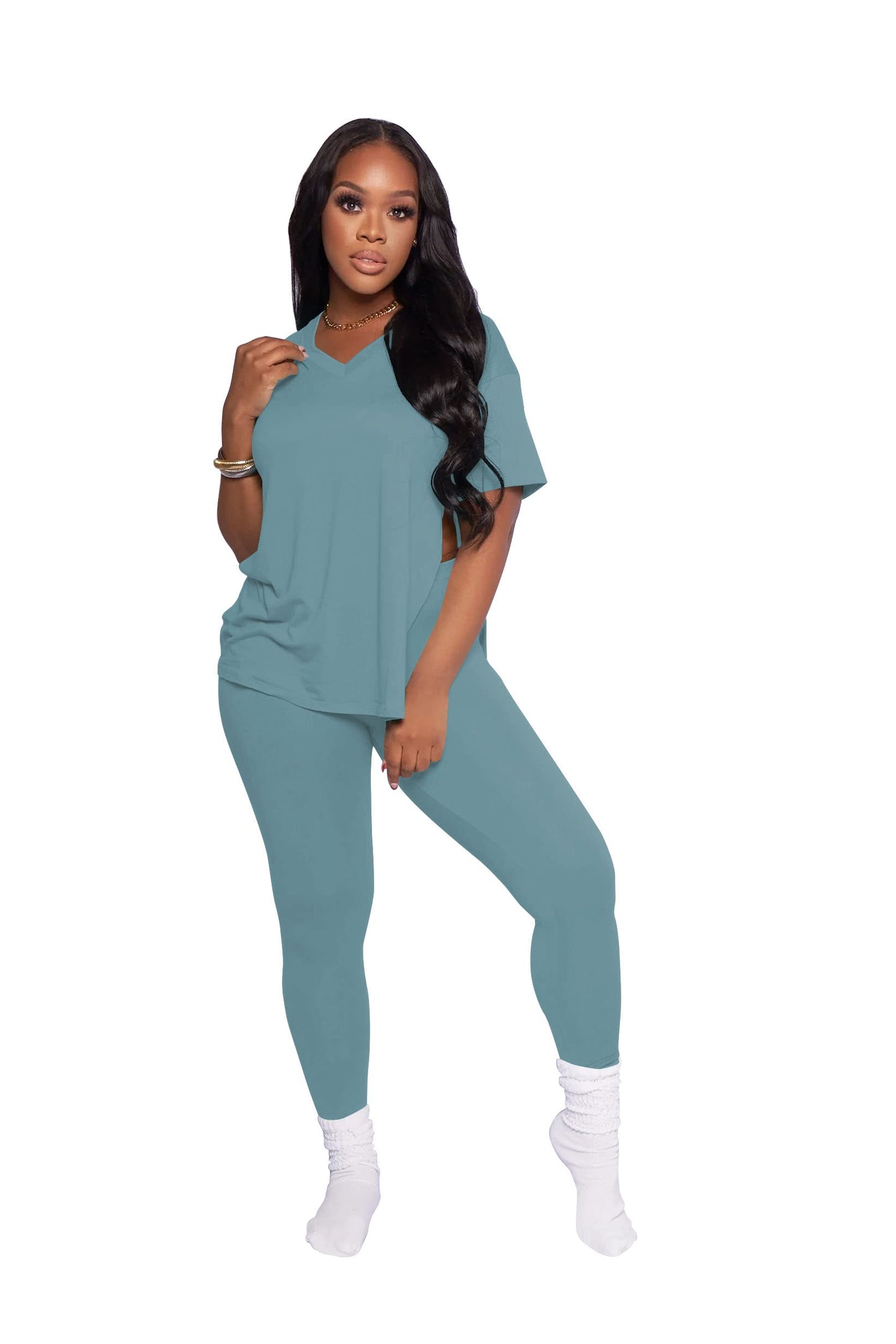 Mrskoala Lounge Sets for Women Two Piece Outfits Pullover Tops and Long Pants Tracksuit Sweatsuits