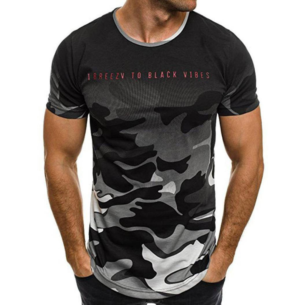 Casual Summer Camouflage Short Sleeve Shirt Plus Size Outdoor Fashion Tees Trendy Blouse T Shirt