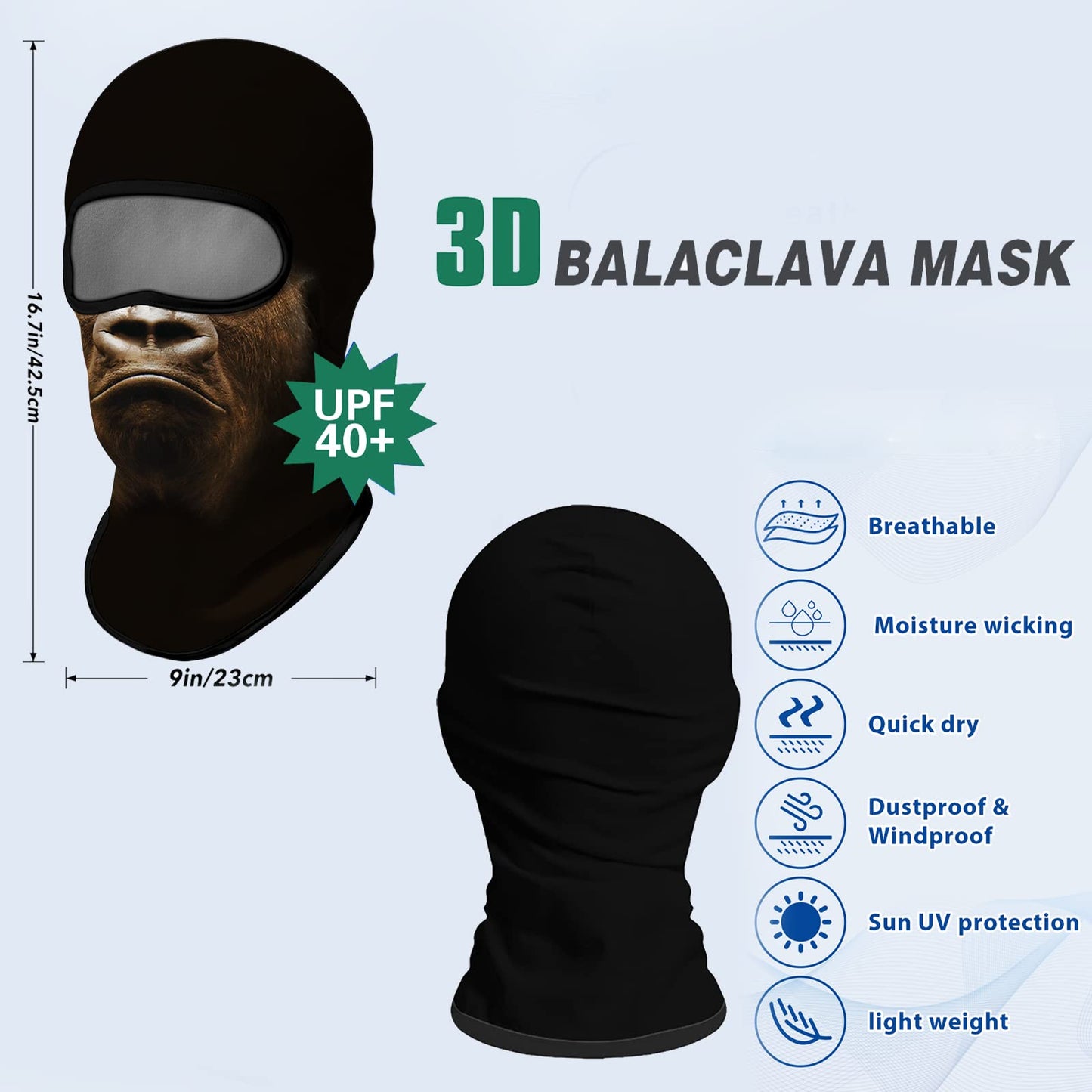 Obacle Balaclava Face Mask Men Women Lightweight for Ski Hunting Cycling Fishing