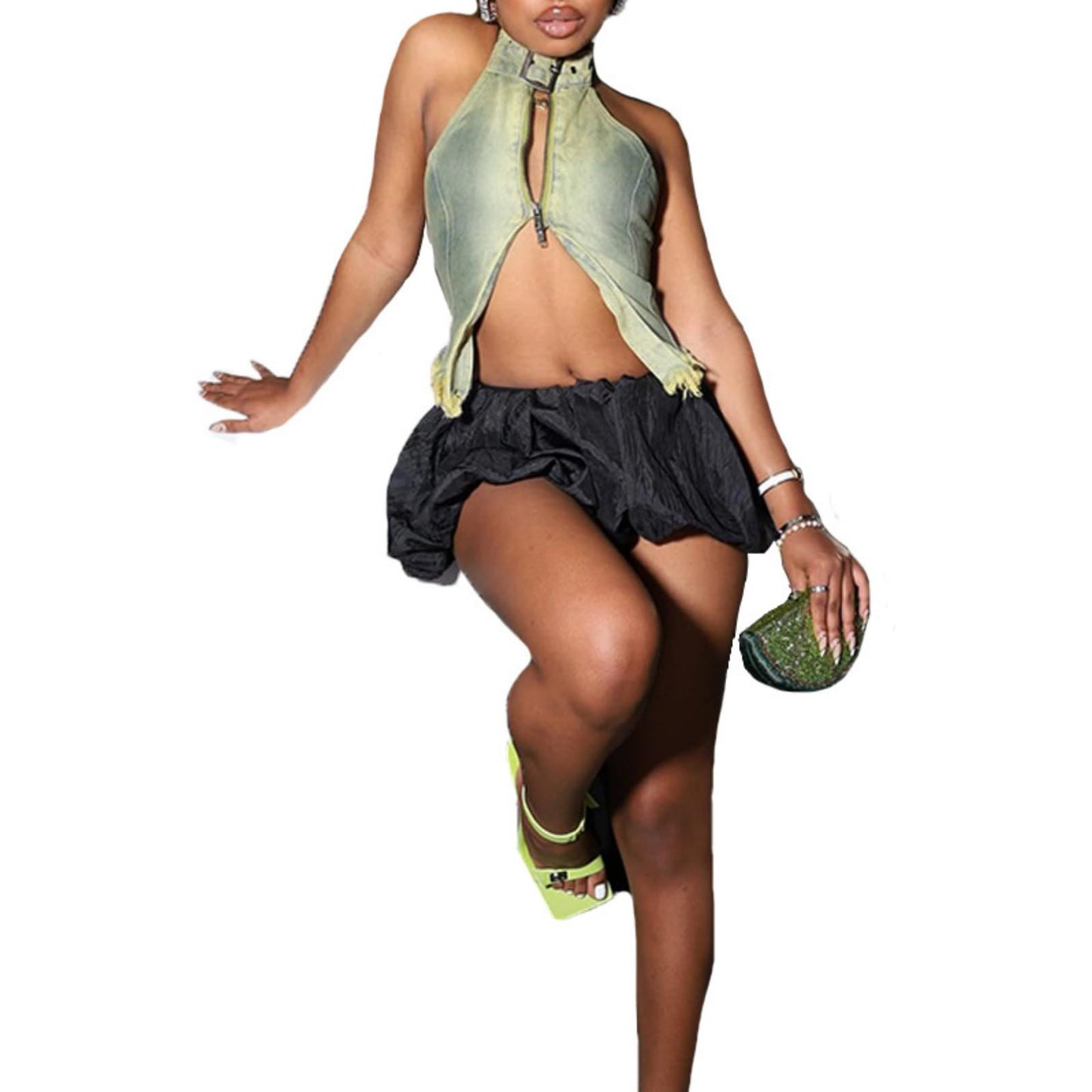 Womens Summer Cute Camo Button Down Cropped Jean Jacket Casual Lapel Outwear Denim Shirts Blouse Top