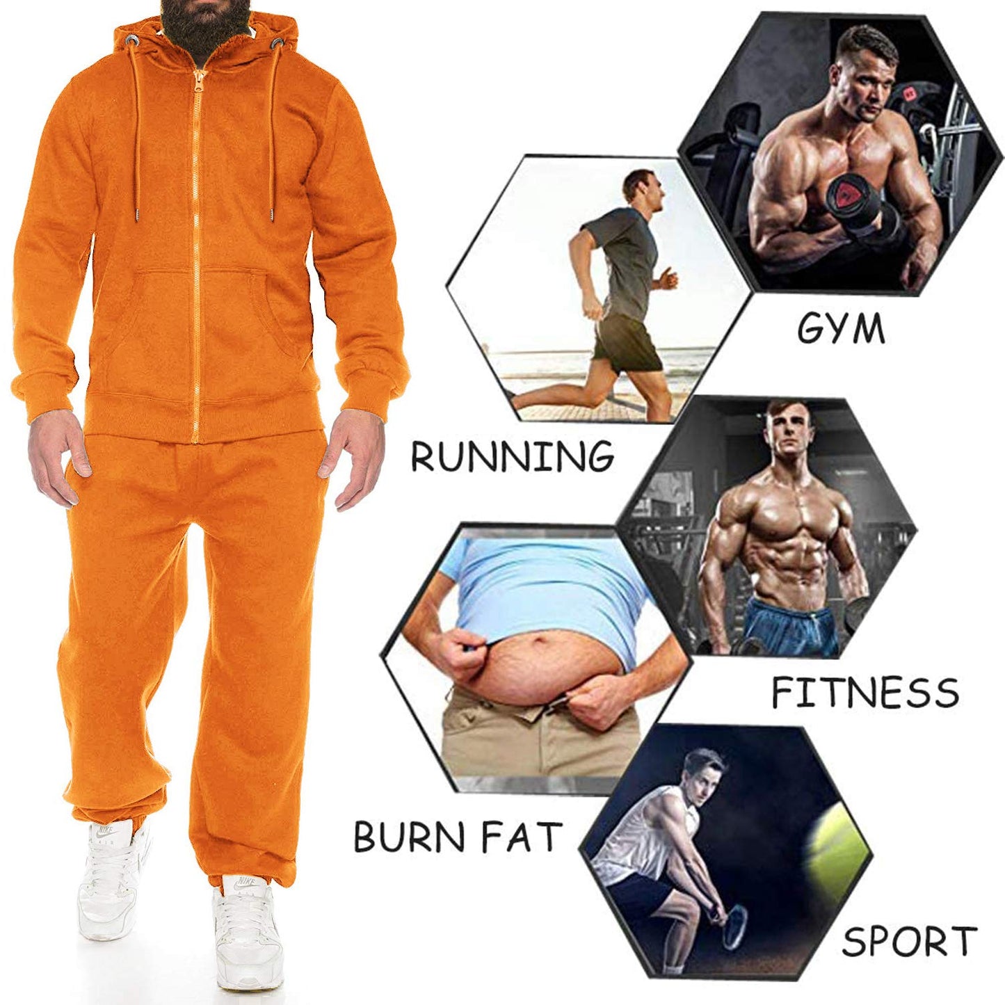 COOFANDY Sweatsuits for Men 2 Piece tracksuit Sets Full Zip Hoodie Sweatpants for Men Casual Sports Jogging Suits S-4XL