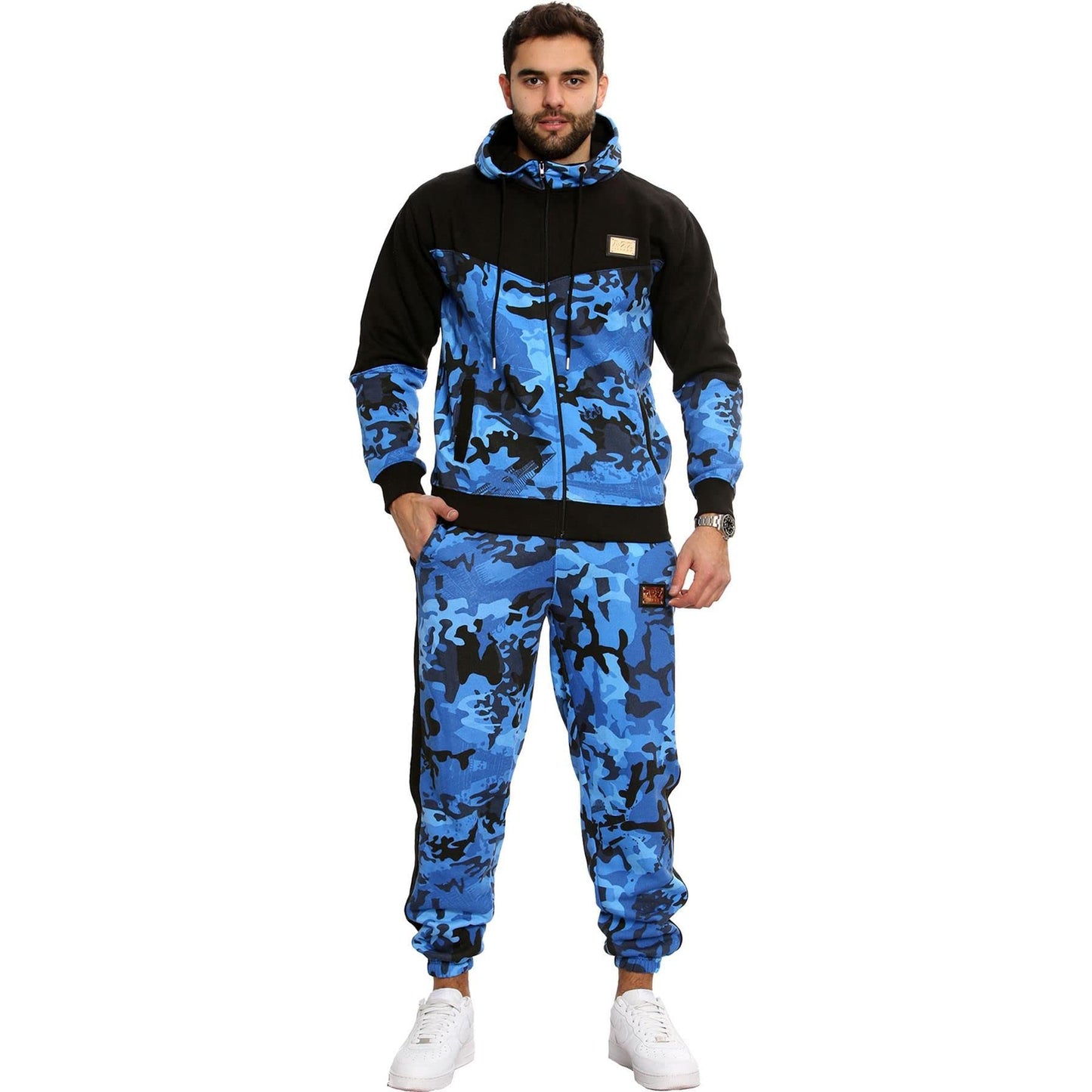 A2Z Mens Tracksuit Camouflage Hoodie with Joggers Sweatpants Casual Sports Activewear Set Adults S-4XL