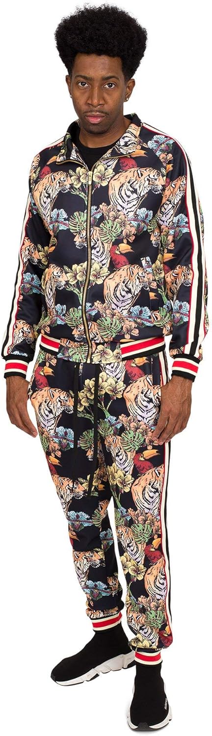 G-Style USA Men's Tiger Pattern Tracksuit Sets