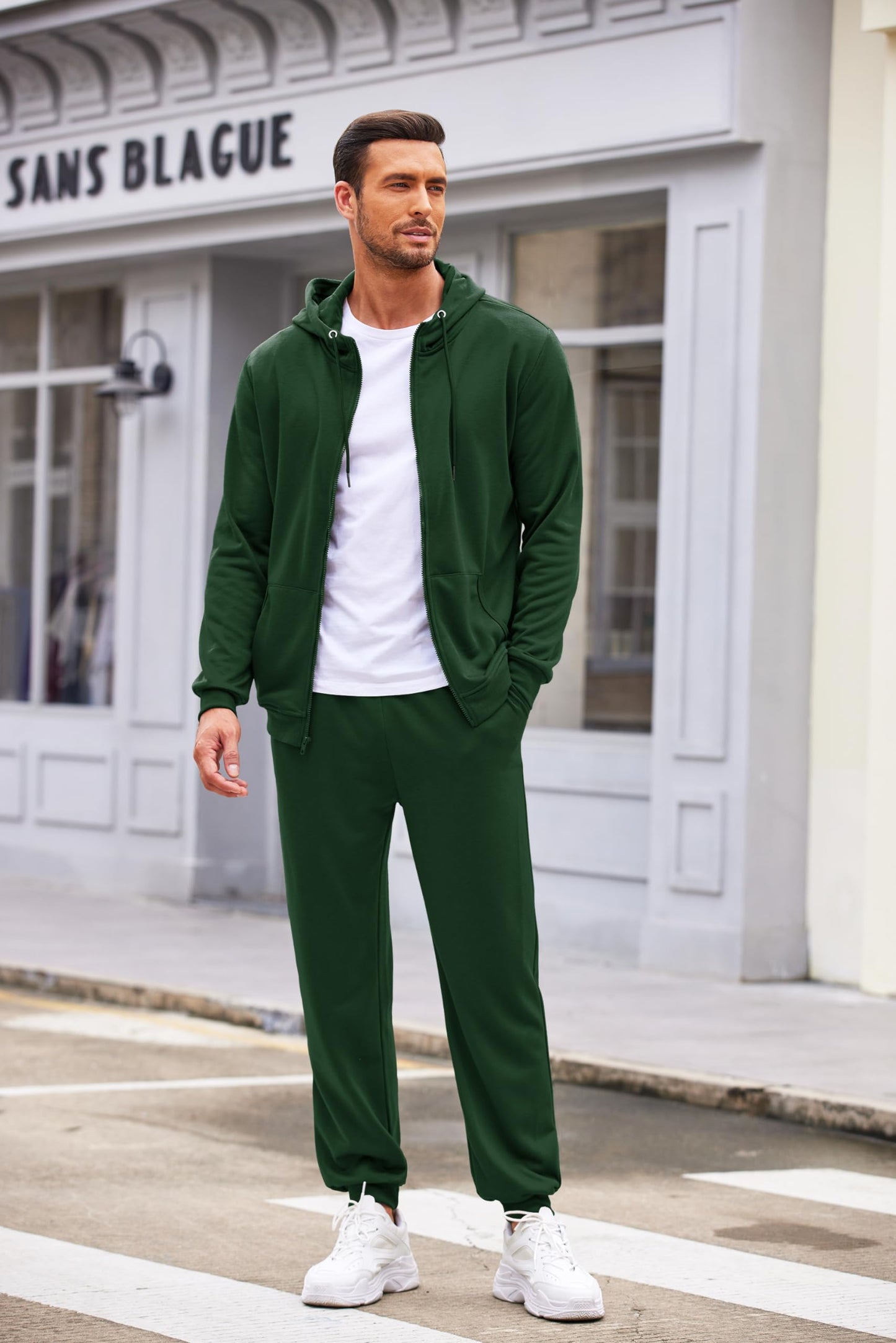 COOFANDY Sweatsuits for Men 2 Piece tracksuit Sets Full Zip Hoodie Sweatpants for Men Casual Sports Jogging Suits S-4XL