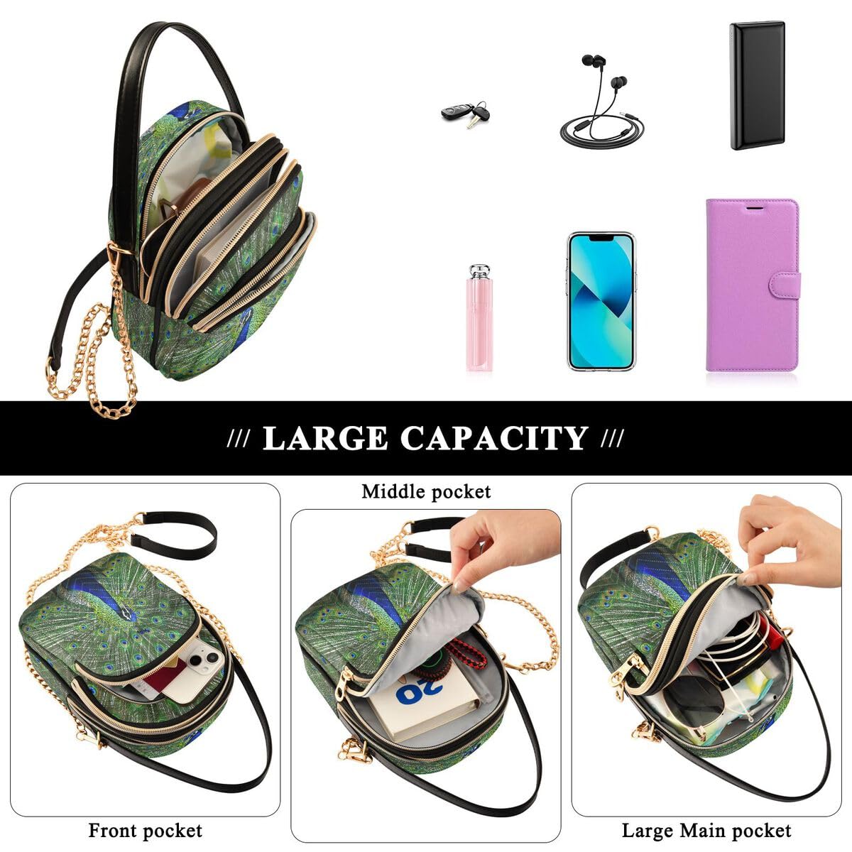 ALAZA Hipster Camouflage Army Print Crossbody Bag Small Shoulder Handbags Leather Purse for Women