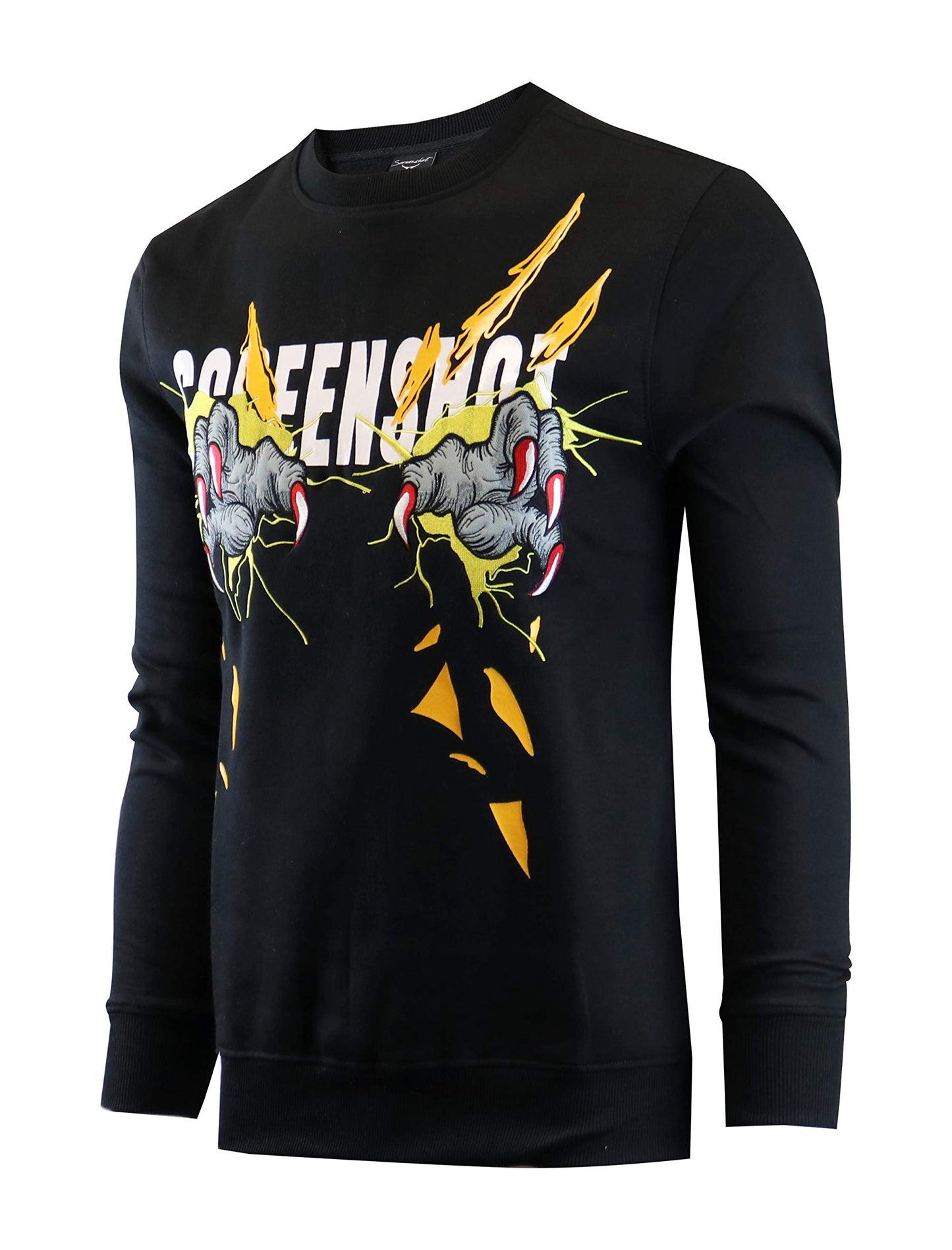 Screenshotbrand Mens Urban Hip Hop Premium Fleece - Pullover Active Urbanwear Street Fashion Crew Neck Sweatshirt