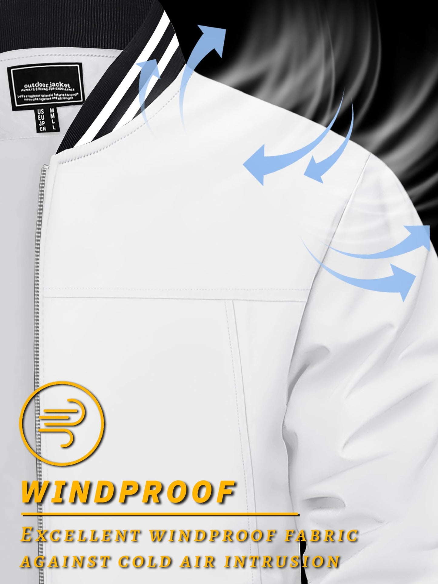 TACVASEN Men's Lightweight Jacket Casual Spring Fall Windbreaker Bomber Zip Up Coat With Pocket