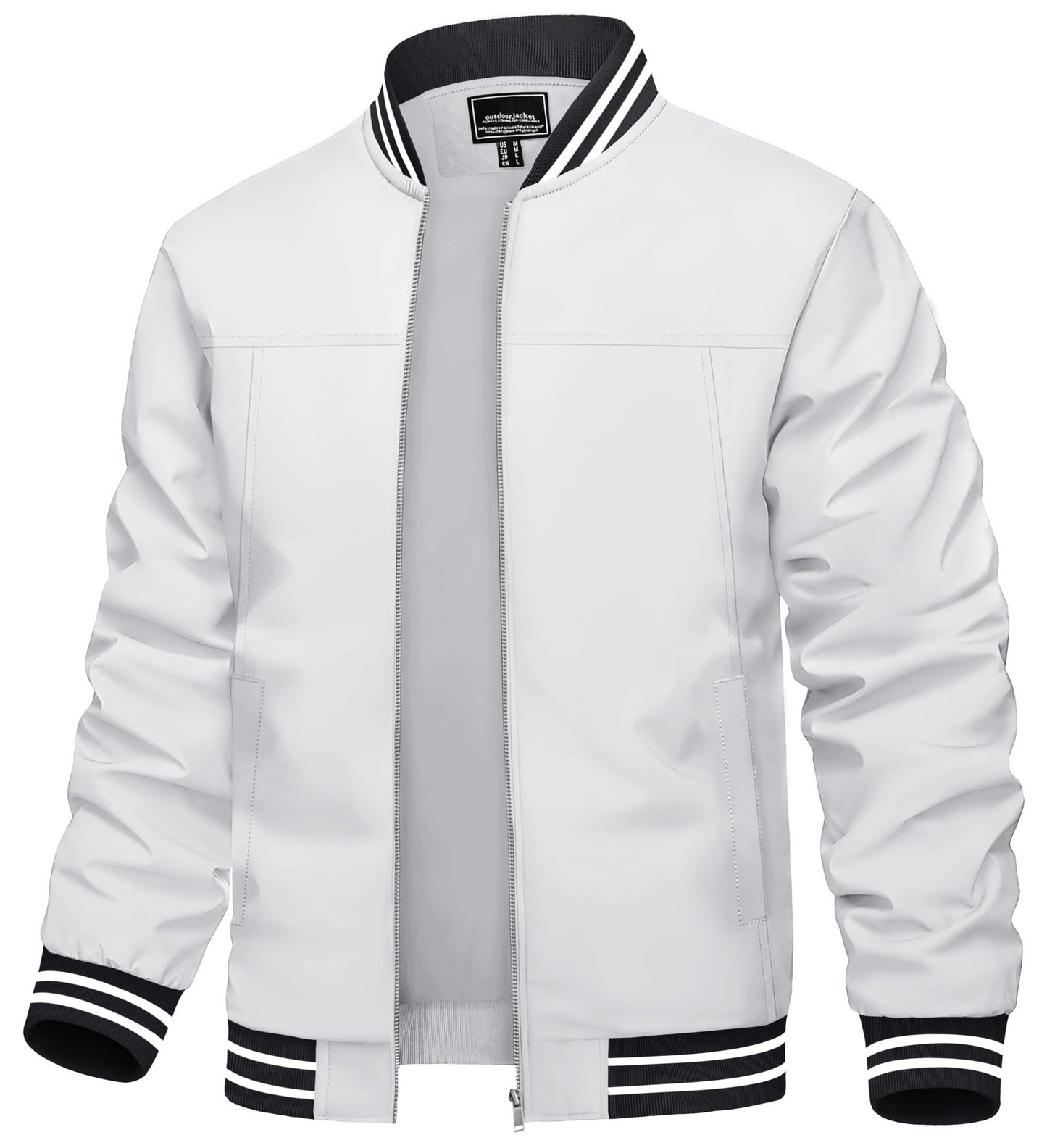 TACVASEN Men's Lightweight Jacket Casual Spring Fall Windbreaker Bomber Zip Up Coat With Pocket