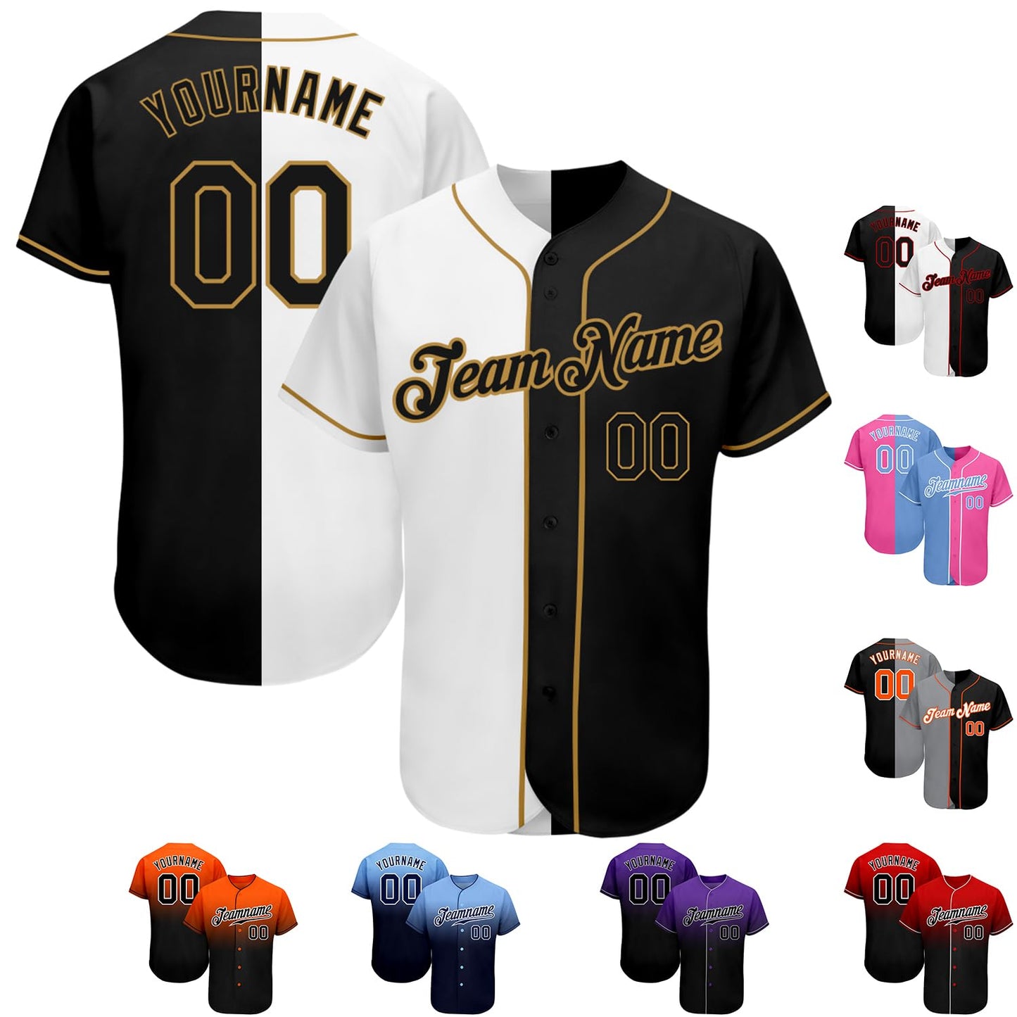 Custom Baseball Jerseys Men Women Youth Boys Personalized Softball Shirts Stitched Button Down Sports Team Uniform