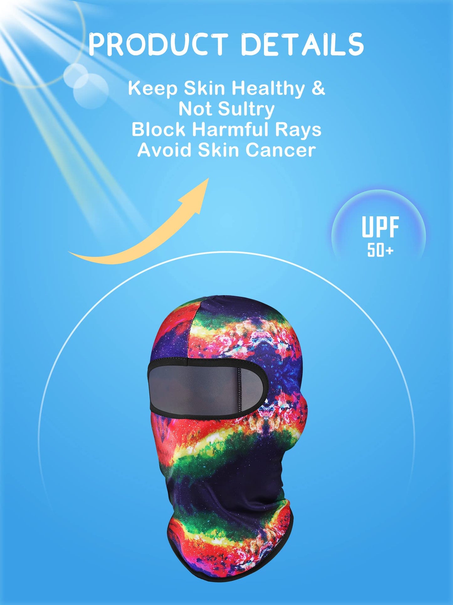 Geyoga 8 Pcs Balaclava Ski Mask Sun Protection Windproof Balaclava UV Protection Summer Full Face Covering for Outdoor Sports