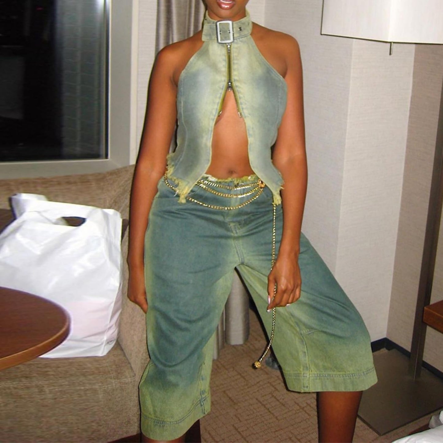 Womens Summer Cute Camo Button Down Cropped Jean Jacket Casual Lapel Outwear Denim Shirts Blouse Top