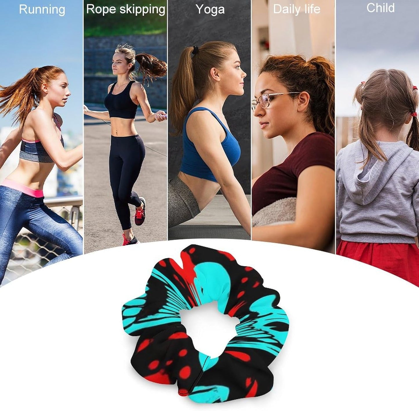 Supdreamc Fashion Hair Scrunchies Spiral Hair Ties for Women Braids, Cool Camo Military Camouflage Adjustable Ponytail Bands Dreadlock Accessories