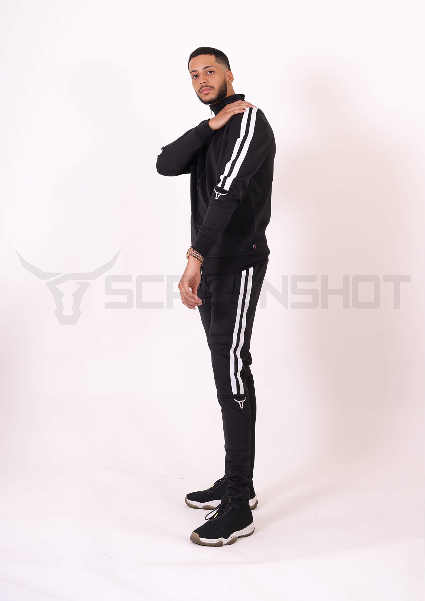 SCREENSHOT Mens Urban Hip Hop Premium Track Jacket - Slim Fit Side Taping Sportswear Urbanwear Streetwear Fashion Top