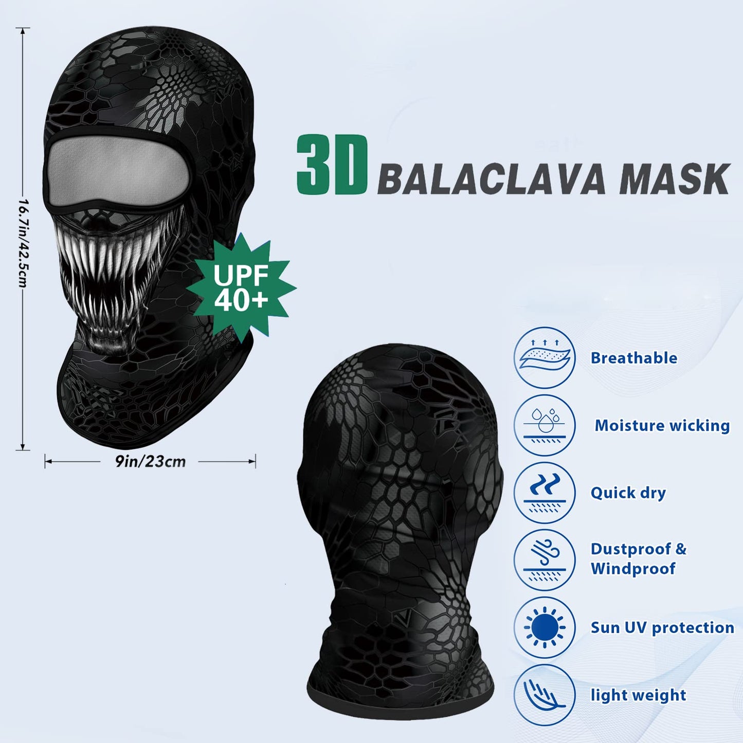 Obacle Balaclava Face Mask Men Women Lightweight for Ski Hunting Cycling Fishing