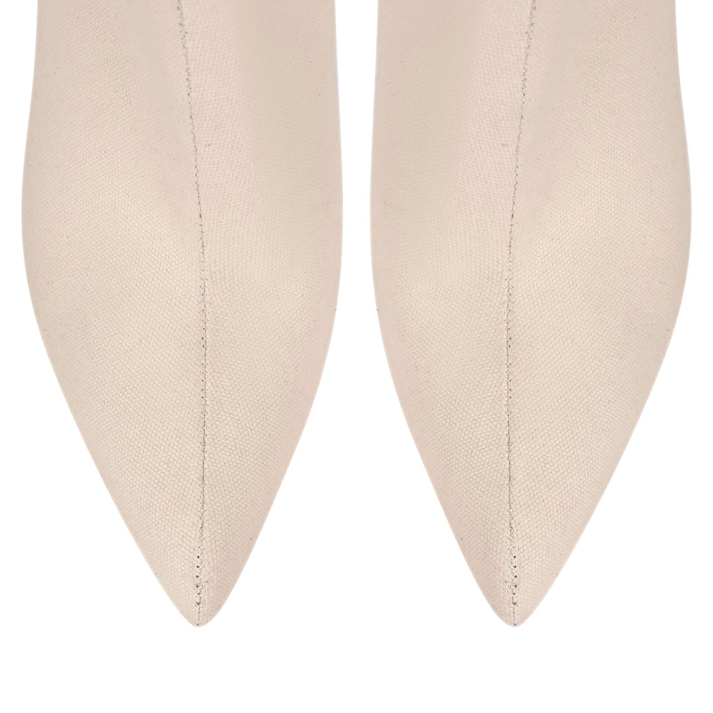 richealnini Women's Thigh High Boots with Straps Canvas Stiletto Heel Sexy Pointed Toe Party Riding Boots