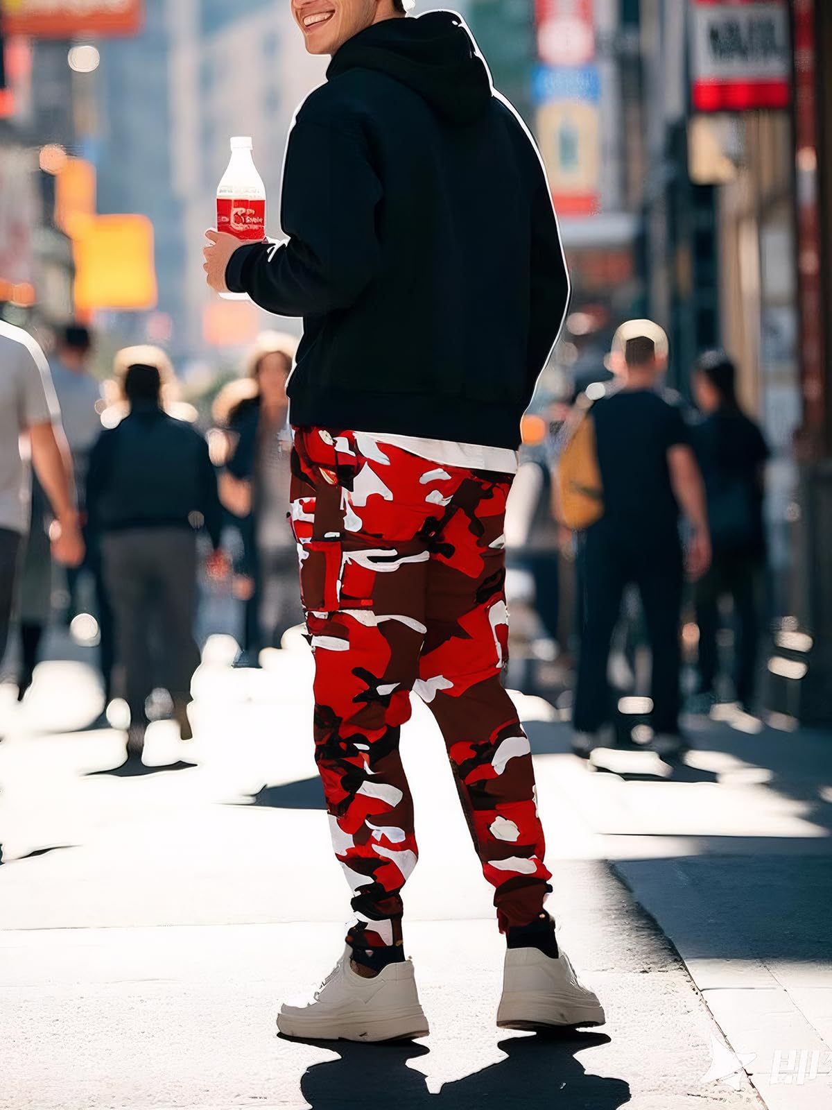 GRAJTCIN Casual Camo Joggers Sweatpants for Men Lightweight Hiking Outdoor Sweatpants Streetwear Pants for Men