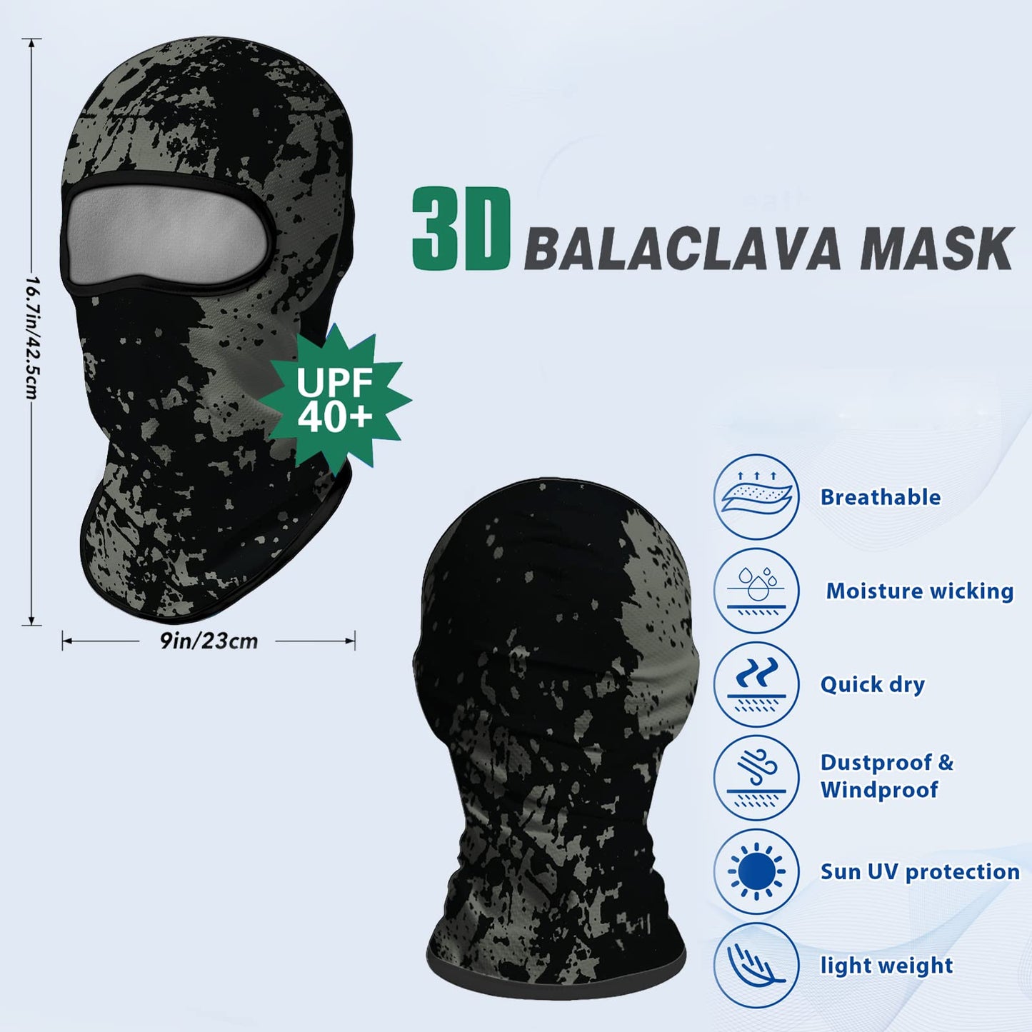 Obacle Balaclava Face Mask Men Women Lightweight for Ski Hunting Cycling Fishing