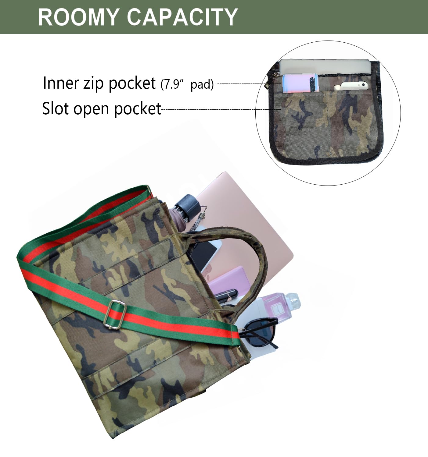 Dyalsa Tote Bags for Women, Canvas Handbag Tote Purse Crossbody Bags with Zip Medium Shoulder Bags for Work and Travel