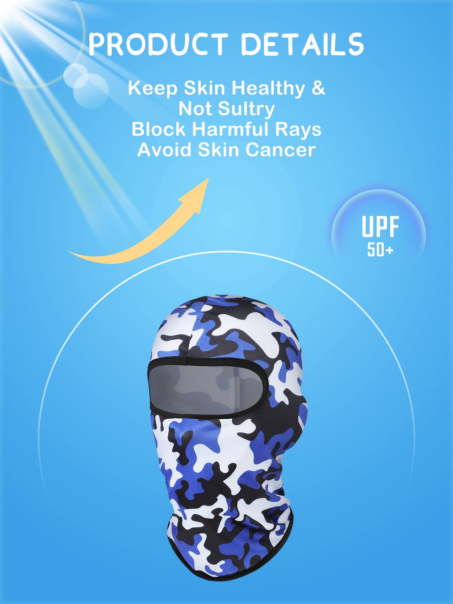 Geyoga 8 Pcs Balaclava Ski Mask Sun Protection Windproof Balaclava UV Protection Summer Full Face Covering for Outdoor Sports