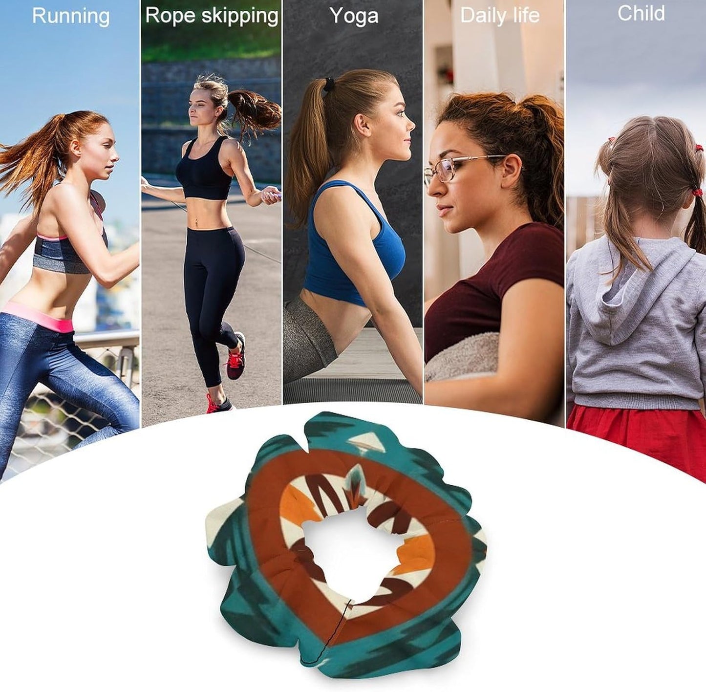 Supdreamc Fashion Hair Scrunchies Spiral Hair Ties for Women Braids, Cool Camo Military Camouflage Adjustable Ponytail Bands Dreadlock Accessories