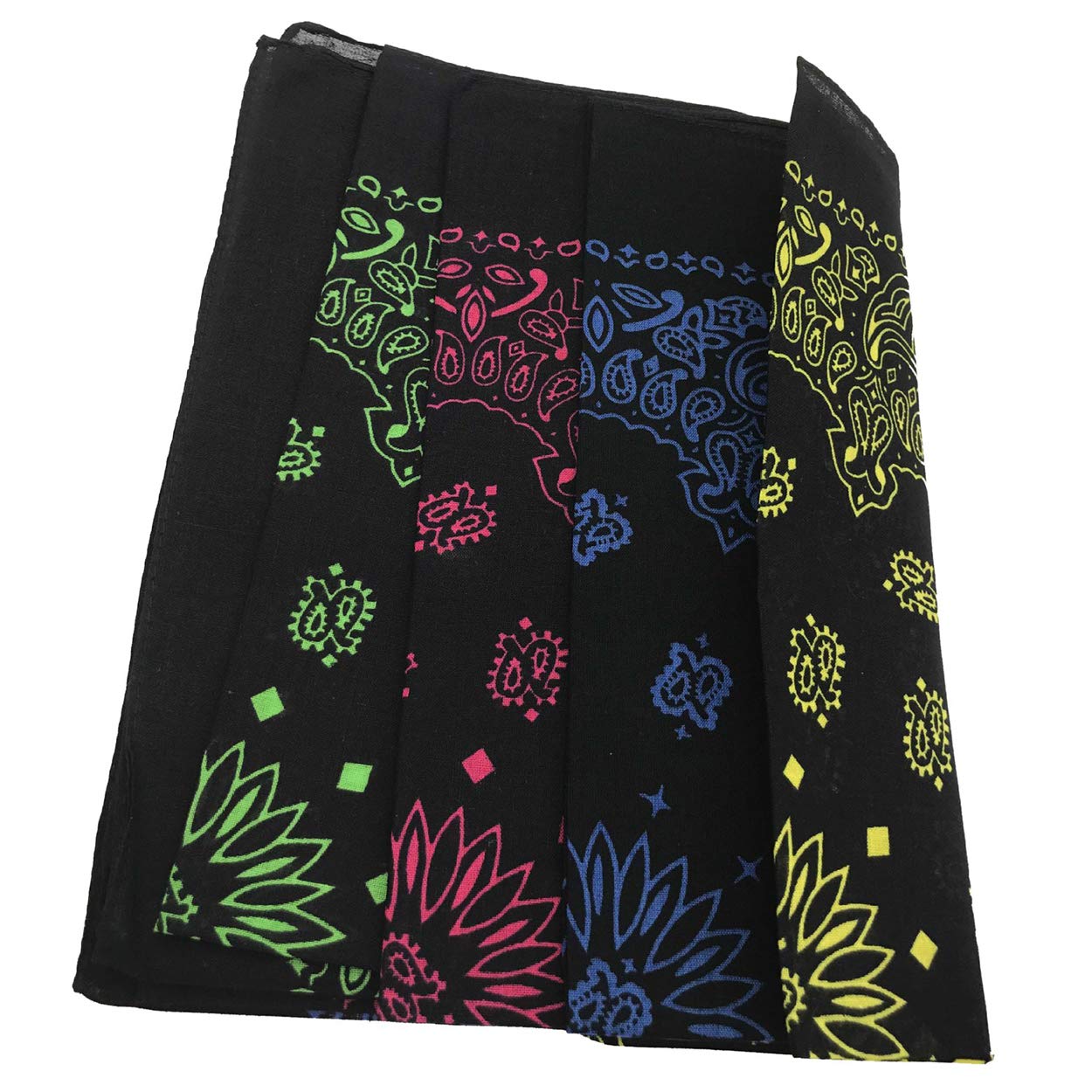 xsby 12 Piece Novelty Bandanas Paisley 100% Cotton Headwear