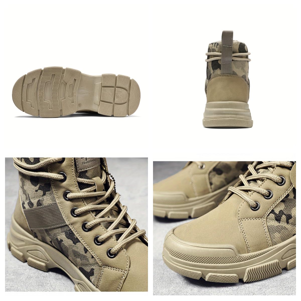 Tactical Camouflage High Top Boots for Men - Durable Outdoor Training and Hiking Shoes