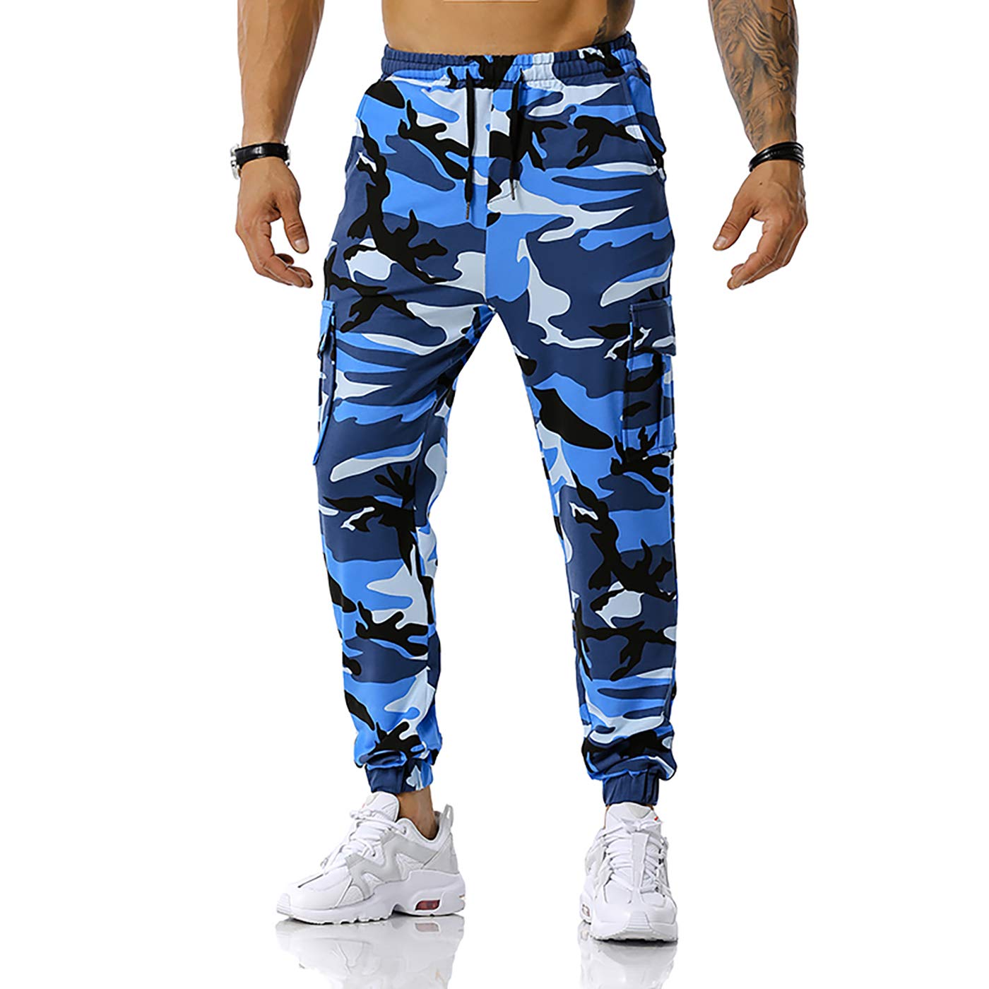 GRAJTCIN Casual Camo Joggers Sweatpants for Men Lightweight Hiking Outdoor Sweatpants Streetwear Pants for Men