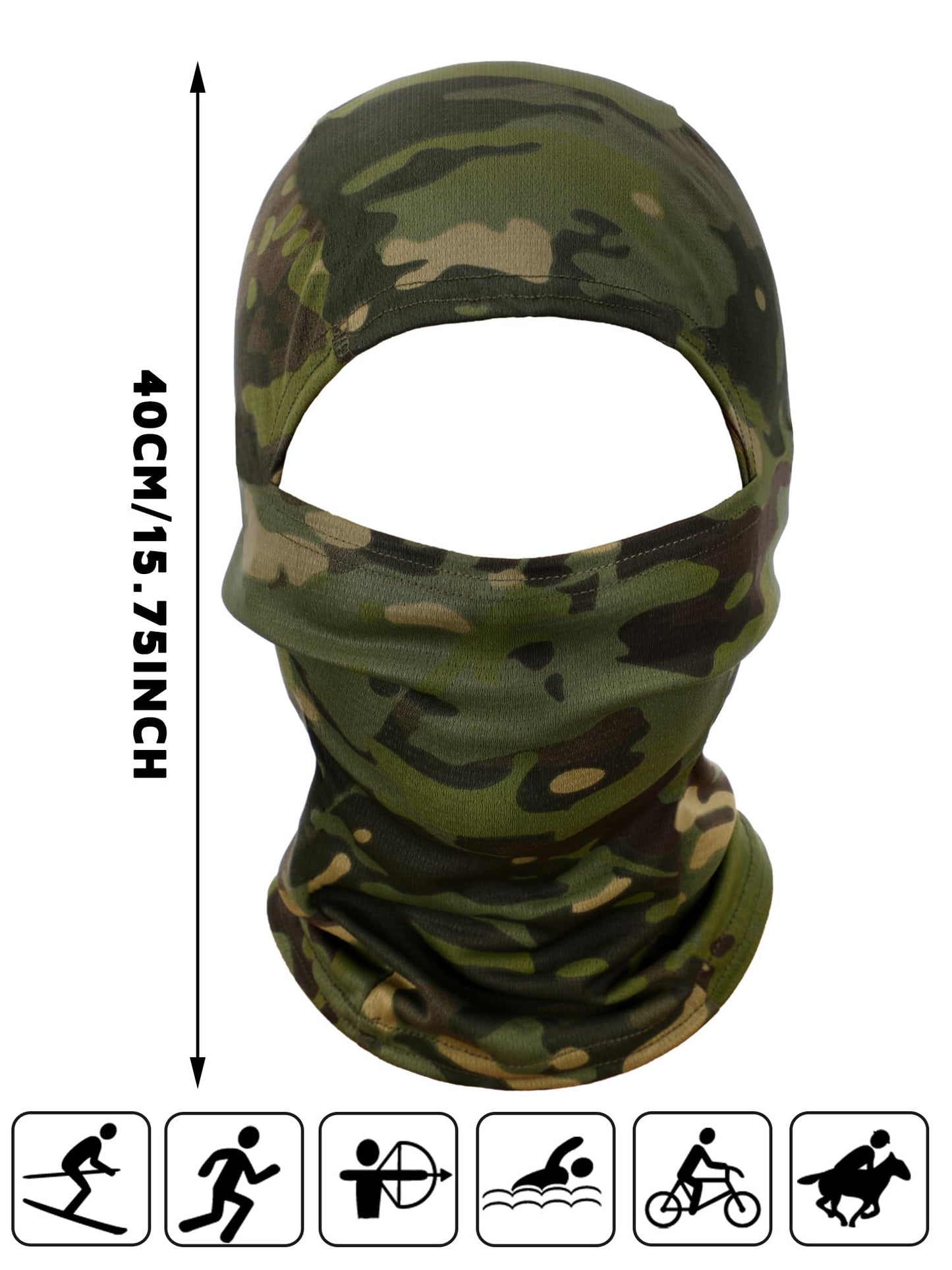 Blulu 3 Pieces Camo Balaclava Summer Full Face Mask Ski Mask Sun Dust Protection Full Face Cover for Men Women Outdoor