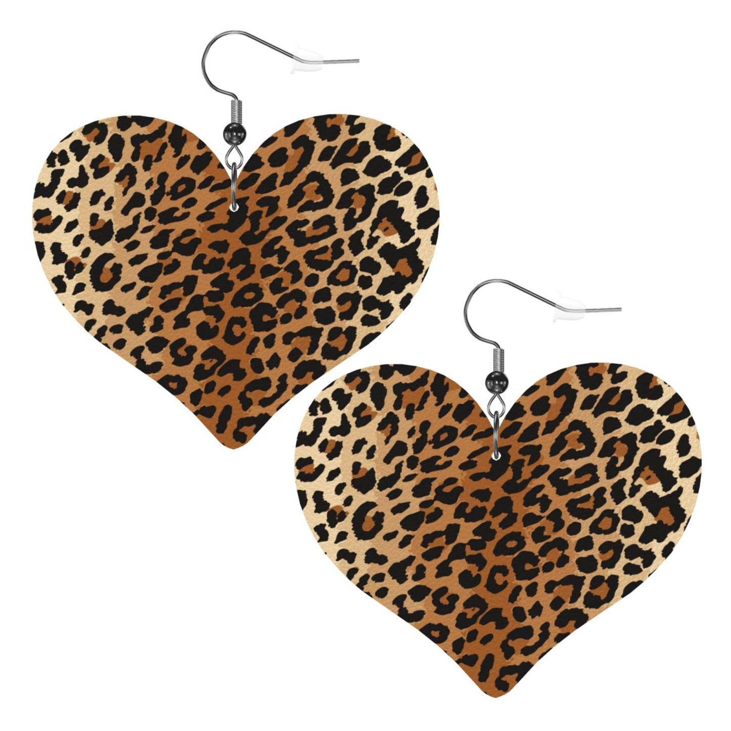 Heart Dangle Faux Leather Earrings For Women