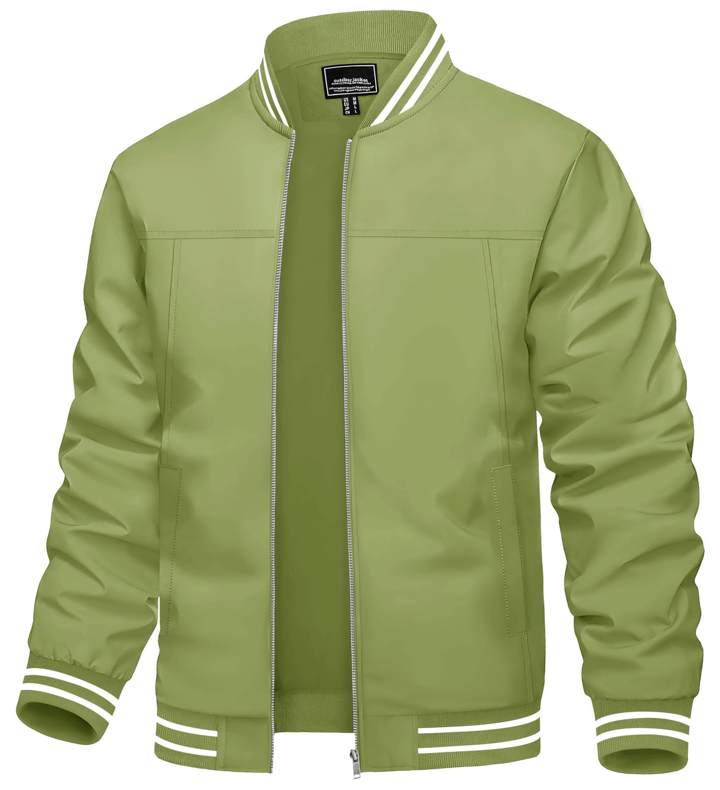 TACVASEN Men's Lightweight Jacket Casual Spring Fall Windbreaker Bomber Zip Up Coat With Pocket