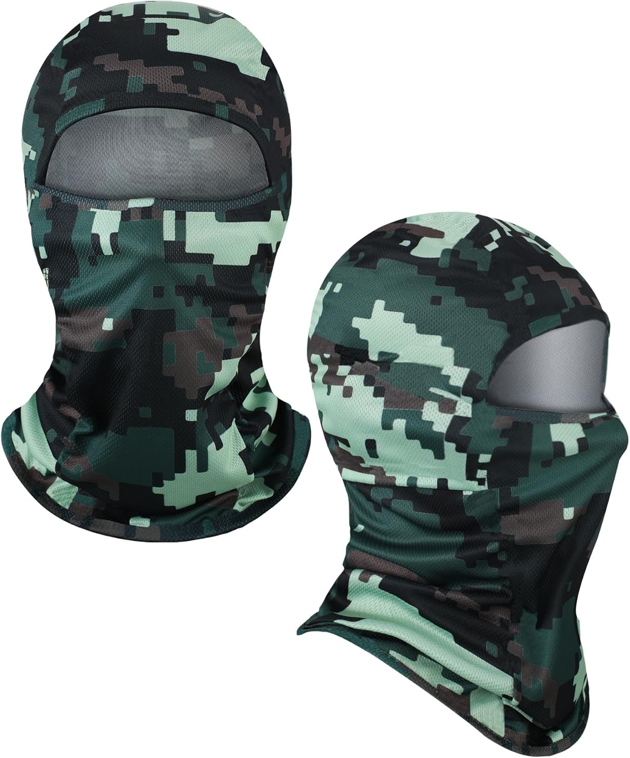 Blulu 3 Pieces Camo Balaclava Summer Full Face Mask Ski Mask Sun Dust Protection Full Face Cover for Men Women Outdoor
