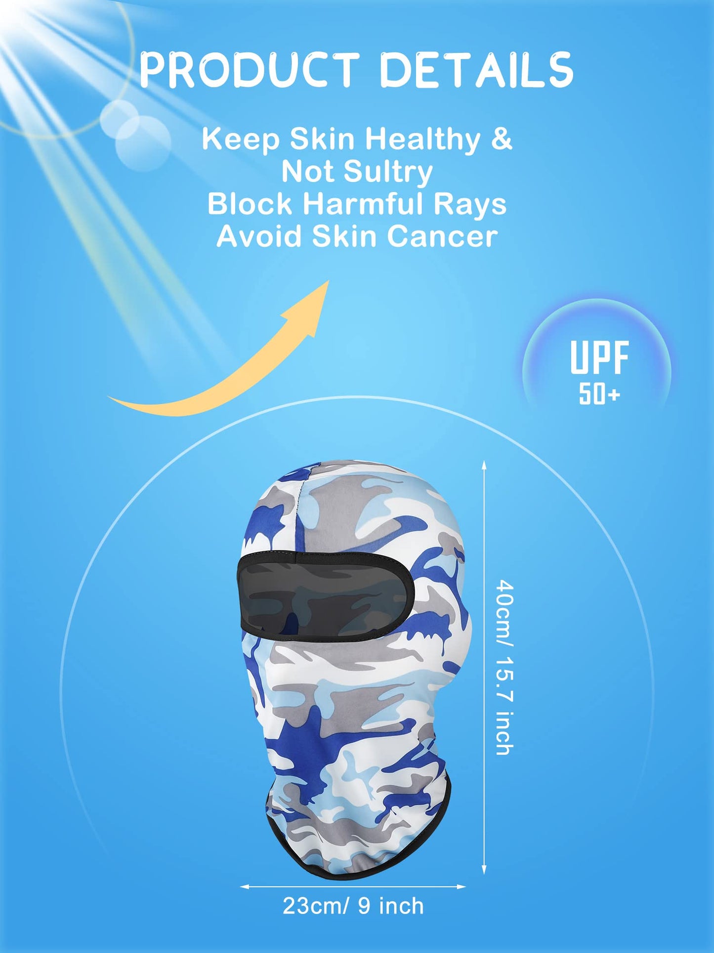 Geyoga 8 Pcs Balaclava Ski Mask Sun Protection Windproof Balaclava UV Protection Summer Full Face Covering for Outdoor Sports