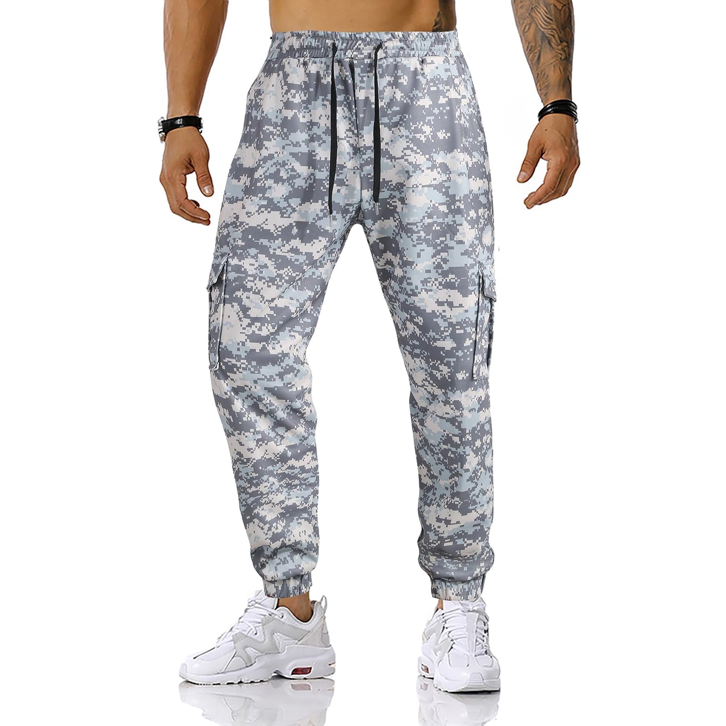 GRAJTCIN Casual Camo Joggers Sweatpants for Men Lightweight Hiking Outdoor Sweatpants Streetwear Pants for Men