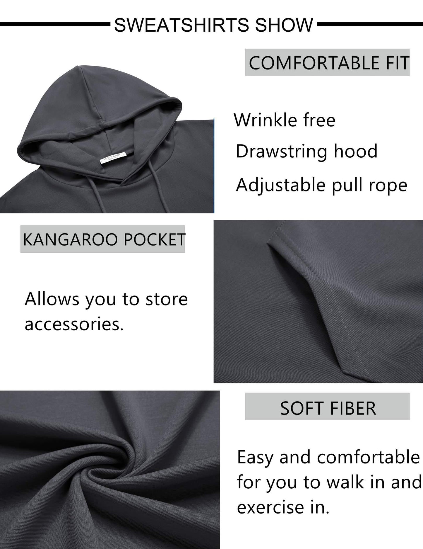 COOFANDY Sweatsuits for Men 2 Piece Tracksuit Casual Athletic Jogging Suit Hooded Set