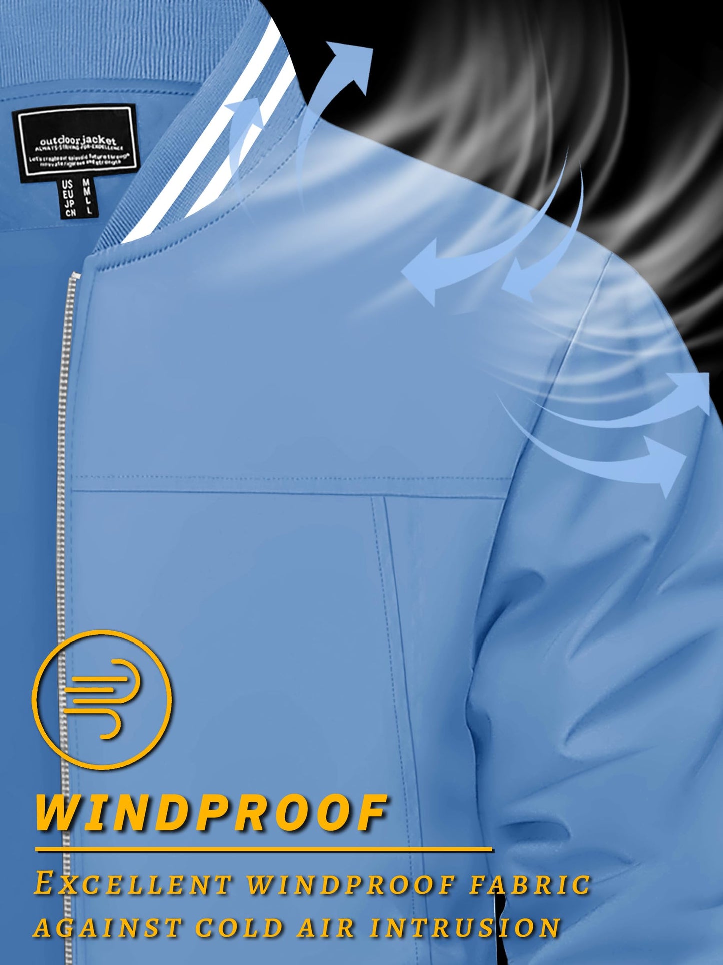 TACVASEN Men's Lightweight Jacket Casual Spring Fall Windbreaker Bomber Zip Up Coat With Pocket