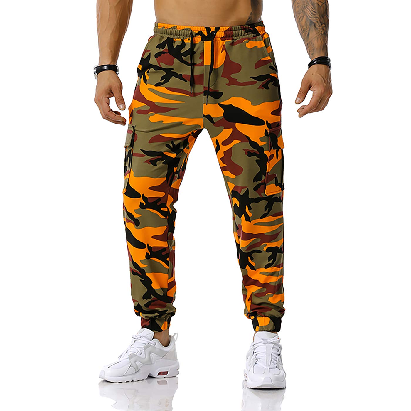 GRAJTCIN Casual Camo Joggers Sweatpants for Men Lightweight Hiking Outdoor Sweatpants Streetwear Pants for Men