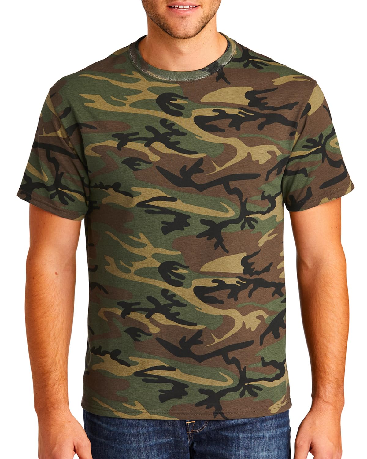 JustBlanks Men's Camouflage Tee Shirts - 100% Cotton Short-Sleeve T- Shirt - Military Camo Crewneck Shirt for Men