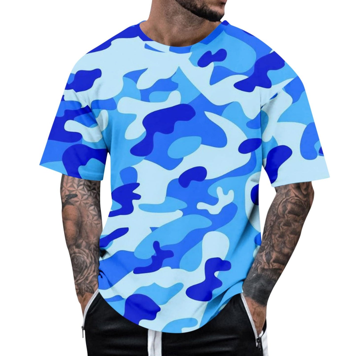 Casual Summer Camouflage Short Sleeve Shirt Plus Size Outdoor Fashion Tees Trendy Blouse T Shirt