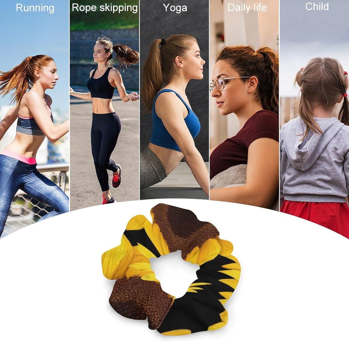 Supdreamc Fashion Hair Scrunchies Spiral Hair Ties for Women Braids, Cool Camo Military Camouflage Adjustable Ponytail Bands Dreadlock Accessories