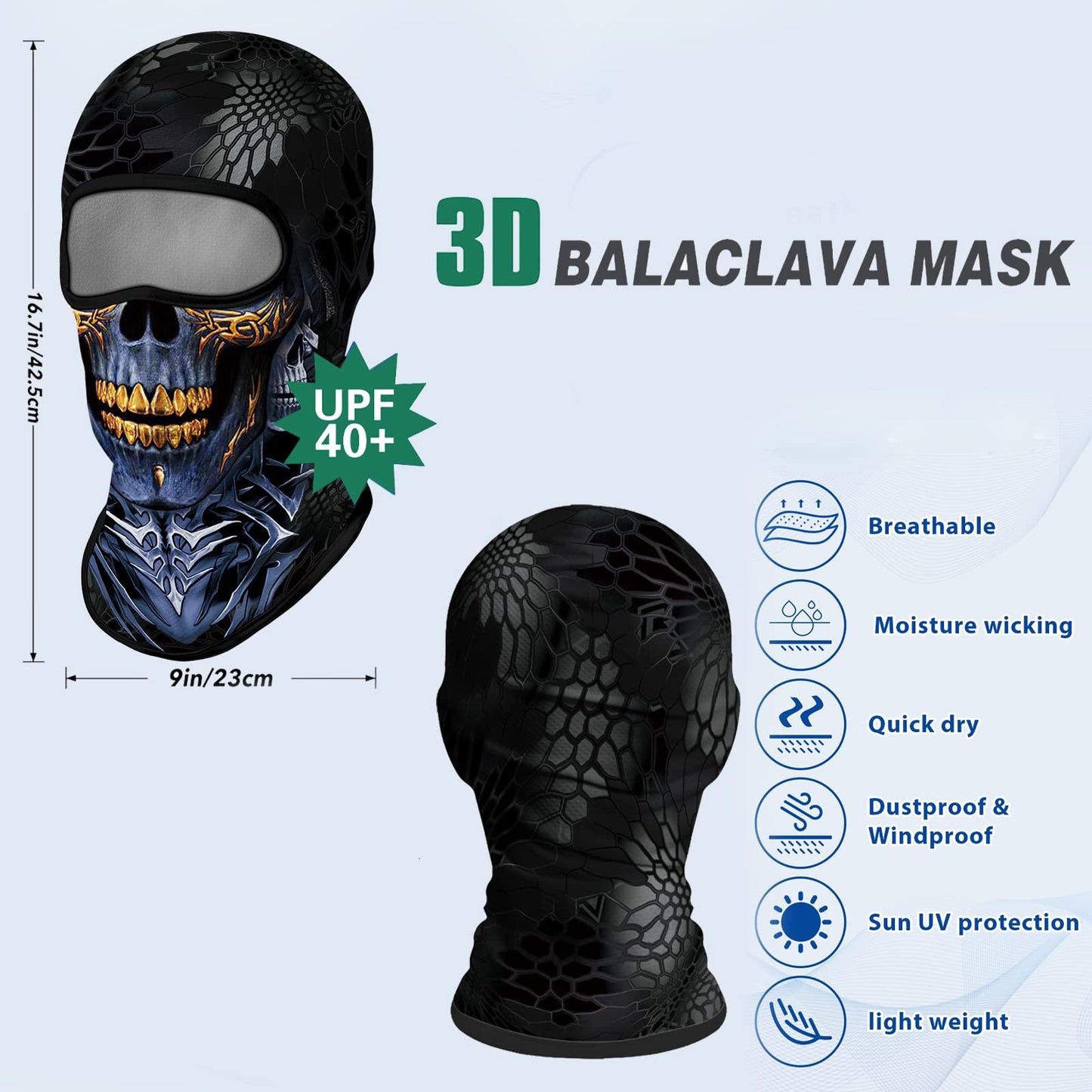 Obacle Balaclava Face Mask Men Women Lightweight for Ski Hunting Cycling Fishing