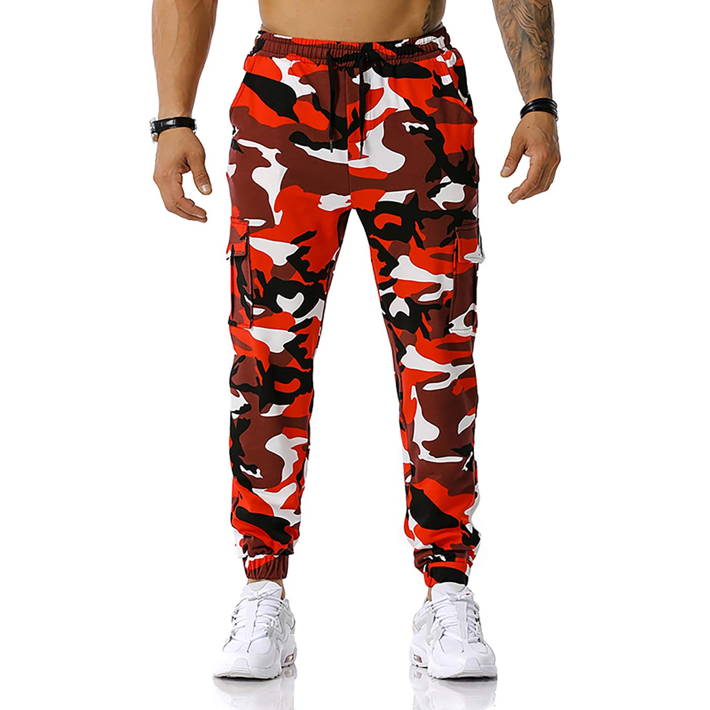 GRAJTCIN Casual Camo Joggers Sweatpants for Men Lightweight Hiking Outdoor Sweatpants Streetwear Pants for Men